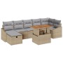 Juego de Sofás de Jardín de 8 Piezas con Cojines Beige de Ratán Polímero by , Outdoor sofas - Ref: Foro24-3360032, Price: 549...
