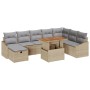 Conjunto de sofá de jardín de 9 piezas con cojines beige de ratán sintético by , Outdoor sofas - Ref: Foro24-3360039, Price: ...