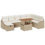 Conjunto de sofá de jardín de 9 piezas con cojines beige de ratán sintético by , Outdoor sofas - Ref: Foro24-3360040, Price: ...