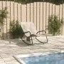 Steel and cream textilene fabric sun lounger by vidaXL, Loungers - Ref: Foro24-317593, Price: 73,94 €, Discount: %