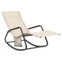 Steel and cream textilene fabric sun lounger by vidaXL, Loungers - Ref: Foro24-317593, Price: 73,94 €, Discount: %