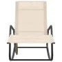 Steel and cream textilene fabric sun lounger by vidaXL, Loungers - Ref: Foro24-317593, Price: 73,94 €, Discount: %