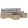Juego de Sofá de Jardín de 6 Piezas con Cojines Beige de Ratán by , Outdoor sofas - Ref: Foro24-3360401, Price: 407,89 €, Dis...