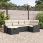 Conjunto de sofá de jardín de 6 piezas con cojines negros de poliratán by , Outdoor sofas - Ref: Foro24-3360608, Price: 399,7...