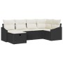 Conjunto de sofá de jardín de 6 piezas con cojines negros de poliratán by , Outdoor sofas - Ref: Foro24-3360608, Price: 399,7...