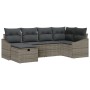 Conjunto de Sofá de Jardín de 6 Piezas con Cojines Gris Ratán Sintético by , Outdoor sofas - Ref: Foro24-3360610, Price: 414,...