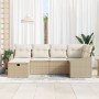 Conjunto de Sofá de Jardín de 6 Piezas con Cojines Beiges de Ratán Sintético by , Outdoor sofas - Ref: Foro24-3360612, Price:...