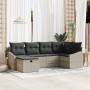 Conjunto de Sofás de Jardín de 6 Piezas con Cojines Gris Claro de Ratán von , Outdoor-Sofas - Ref: Foro24-3360613, Preis: 440...
