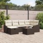 Conjunto de Sofá de Jardín de 7 Piezas con Cojines Marrón Poliratán by , Outdoor sofas - Ref: Foro24-3360619, Price: 479,68 €...