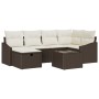 Conjunto de Sofá de Jardín de 7 Piezas con Cojines Marrón Poliratán by , Outdoor sofas - Ref: Foro24-3360619, Price: 479,68 €...