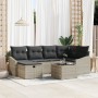 Juego de Sofá de Jardín de 7 Piezas con Cojines en Gris Claro de Poliratán by , Outdoor sofas - Ref: Foro24-3360623, Price: 4...