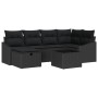 Juego de Sofá de Jardín de 7 Piezas con Cojines Negro de Ratán Poliéster von , Outdoor-Sofas - Ref: Foro24-3360624, Preis: 47...