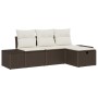 Juego de Sofás de Jardín de 4 Piezas con Cojines Ratán Poliéster Marrón by , Outdoor sofas - Ref: Foro24-3360679, Price: 317,...