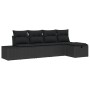 Conjunto de Sofás de Jardín de 5 Piezas con Cojines Negro Ratán Poliéster by , Outdoor sofas - Ref: Foro24-3360694, Price: 37...