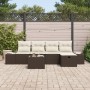 Juego de Sofá de Jardín de 6 Piezas con Cojines de Ratán Poliéster Marrón by , Outdoor sofas - Ref: Foro24-3360699, Price: 41...
