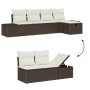Juego de Sofá de Jardín de 6 Piezas con Cojines de Ratán Poliéster Marrón by , Outdoor sofas - Ref: Foro24-3360699, Price: 41...