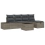 Conjunto de Sofá de Jardín de 6 Piezas con Cojines Gris Ratán de PE by , Outdoor sofas - Ref: Foro24-3360700, Price: 414,00 €...