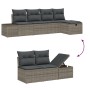 Conjunto de Sofá de Jardín de 6 Piezas con Cojines Gris Ratán de PE by , Outdoor sofas - Ref: Foro24-3360700, Price: 414,00 €...