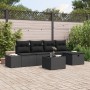 Conjunto de Sofá de Jardín de 6 Piezas con Cojines Negro Poliratán von , Outdoor-Sofas - Ref: Foro24-3360704, Preis: 427,02 €...