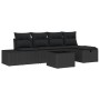 Conjunto de Sofá de Jardín de 6 Piezas con Cojines Negro Poliratán von , Outdoor-Sofas - Ref: Foro24-3360704, Preis: 427,02 €...