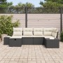Conjunto de 6 Piezas de Sofá de Jardín con Cojines Ratán Poliratán Negro by , Outdoor sofas - Ref: Foro24-3360708, Price: 420...