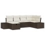 Juego de Sofá de Jardín de 6 Piezas con Cojines Marrón Ratán Polimérico by , Outdoor sofas - Ref: Foro24-3360709, Price: 460,...
