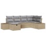 Juego de Sofás de Jardín de 6 Piezas con Cojines Beige Rattan by , Outdoor sofas - Ref: Foro24-3360711, Price: 463,77 €, Disc...