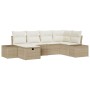 Juego de Sofás de Jardín de 6 Piezas con Cojines Beige de Poliratán von , Outdoor-Sofas - Ref: Foro24-3360712, Preis: 490,64 ...