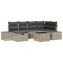 Set de Sofá de Jardín de 7 Piezas con Cojines en Ratán de Polietileno Gris Claro by , Outdoor sofas - Ref: Foro24-3360723, Pr...