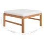 Gartenmöbel-Set 4-teilig aus Teakholz und cremefarbenen Kissen von vidaXL, Gartensets - Ref: Foro24-3087248, Preis: 317,10 €,...