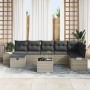 Juego de Sofá de Jardín de 8 Piezas con Cojines Gris Claro de Ratán Versátil by , Outdoor sofas - Ref: Foro24-3360743, Price:...