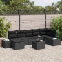 Conjunto de Sofá de Jardín de 8 Piezas con Cojines Negro de Ratán by , Outdoor sofas - Ref: Foro24-3360744, Price: 540,06 €, ...