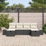 Juego de Sofá de Jardín de 6 Piezas con Cojines Negro Poliratán by , Outdoor sofas - Ref: Foro24-3360748, Price: 401,02 €, Di...