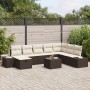 Juego de Sofá de Jardín de 9 Piezas con Cojines Marrón Rattan de Polietileno by , Outdoor sofas - Ref: Foro24-3360769, Price:...
