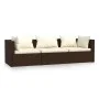 3-seater garden sofa with brown synthetic rattan cushions by vidaXL, Garden sets - Ref: Foro24-317500, Price: 270,22 €, Disco...