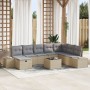 Conjunto de Sofá de Jardín de 9 Piezas con Cojines Beige Ratán Sintético by , Outdoor sofas - Ref: Foro24-3360771, Price: 609...