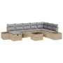 Conjunto de Sofá de Jardín de 9 Piezas con Cojines Beige Ratán Sintético by , Outdoor sofas - Ref: Foro24-3360771, Price: 609...