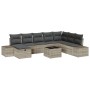 Juego de Sofá de Jardín de 9 Piezas con Cojines Gris Claro Ratan Poliéster by , Outdoor sofas - Ref: Foro24-3360773, Price: 6...