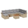 Juego de Sofás Juego de 6 Beige, Gris Claro Ratán, Tela Grande by , Outdoor sofas - Ref: Foro24-3360801, Price: 568,28 €, Dis...