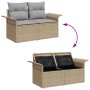 Juego de Sofás Juego de 6 Beige, Gris Claro Ratán, Tela Grande by , Outdoor sofas - Ref: Foro24-3360801, Price: 568,28 €, Dis...