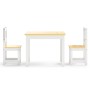 Kinder-Tisch und Stuhl-Set, 3-teilig, aus weißem und beigem MDF. von vidaXL, Möbelsets für Babys und Kleinkinder - Ref: Foro2...