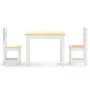 Mesa y silla infantil 3 pzas MDF blanco y beige by vidaXL, Baby and Toddler Furniture Sets - Ref: Foro24-10410, Price: 88,00 ...