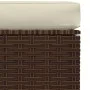 Reposapiés de jardín y cojín ratán sintético marrón 70x70x30cm by vidaXL, Modular outdoor sofas - Ref: Foro24-317503, Price: ...
