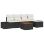 Conjunto de Sofá de Jardín de 6 Piezas con Cojines Negro de Ratán Poliéster by , Outdoor sofas - Ref: Foro24-3360918, Price: ...