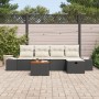 Conjunto de Sofá de Jardín de 6 Piezas con Cojines Negro de Ratán Poliéster by , Outdoor sofas - Ref: Foro24-3360918, Price: ...