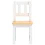 Mesa y silla infantil 3 pzas MDF blanco y beige