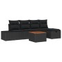 Conjunto de sofá de jardín de 6 piezas con cojines en ratán poli negro von , Outdoor-Sofas - Ref: Foro24-3360922, Preis: 414,...