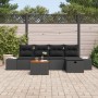 Conjunto de sofá de jardín de 6 piezas con cojines en ratán poli negro von , Outdoor-Sofas - Ref: Foro24-3360922, Preis: 414,...