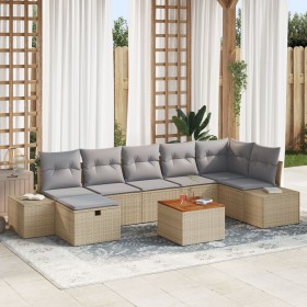Set de Sofás de Jardín de 8 Piezas con Cojines Beiges de Poliratán by , Outdoor sofas - Ref: Foro24-3360934, Price: 550,73 €,...