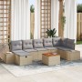 Set de Sofás de Jardín de 8 Piezas con Cojines Beiges de Poliratán von , Outdoor-Sofas - Ref: Foro24-3360934, Preis: 550,73 €...